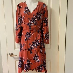 charles henry | floral wrap dress L